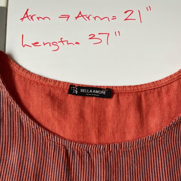 Burnt orange linen tunic/dress. lagenlook boho unique. Italy. Sz S - Picture 15 of 15